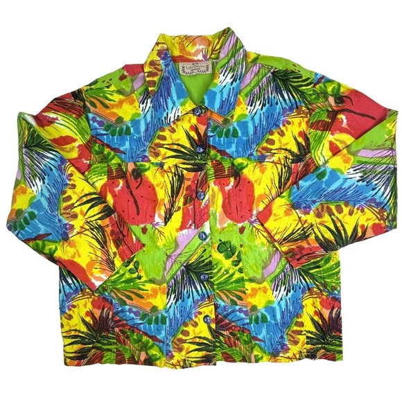 VTG‎ Life Style Art To Wear Jacket Blazer Women’s 2X Glass Buttons Sequins EUC - Picture 2 of 12